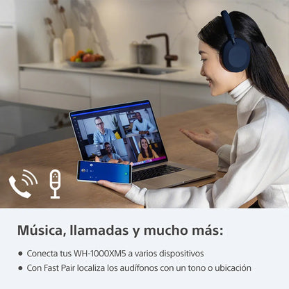 Audífonos inalámbricos con noise cancelling WH-1000XM5 (blue)